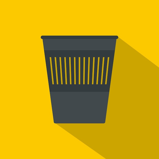 Vector bin for papers icon flat illustration of bin for papers vector icon for web on yellow background