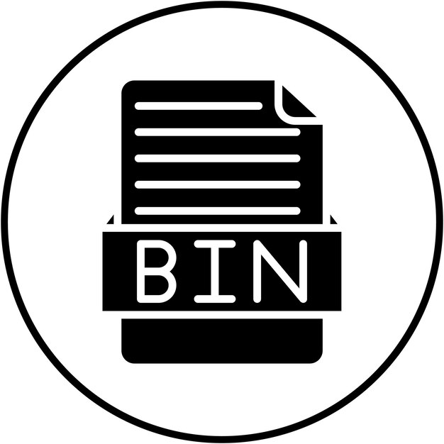 BIN ベクトル アイコンはファイル フォーマット アイコンセットに使用できます