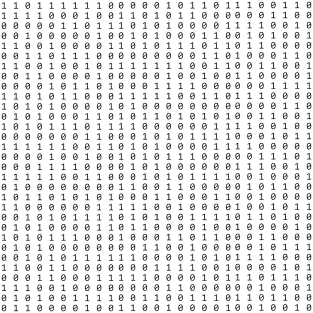 Binaire code nul een matrix witte achtergrond Abstracte matrixachtergrond Binaire computercode