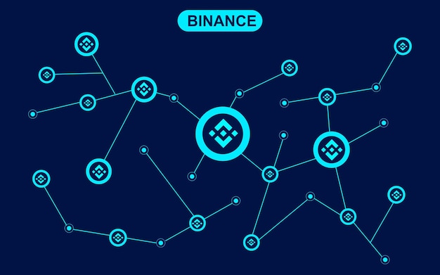 Vector binance coin cryptocurrency blockchain distribution network