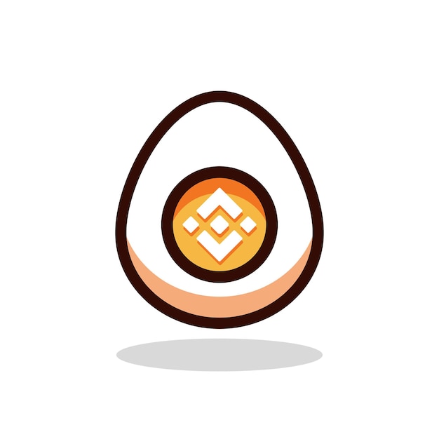 Vector binance egg cartoon vector illustration