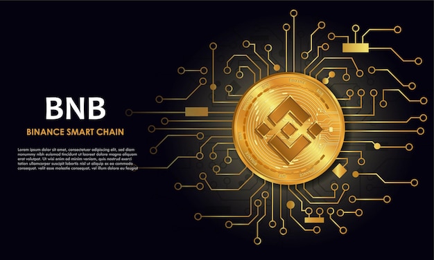 Binance samart chain BNBTechnology background with CircuitBNBlogoКонцепция криптовалюты