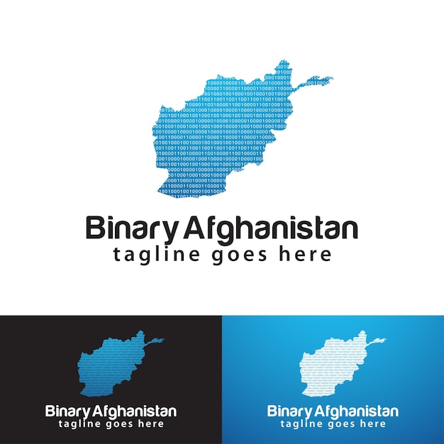 Binary Afghanistan logo design template