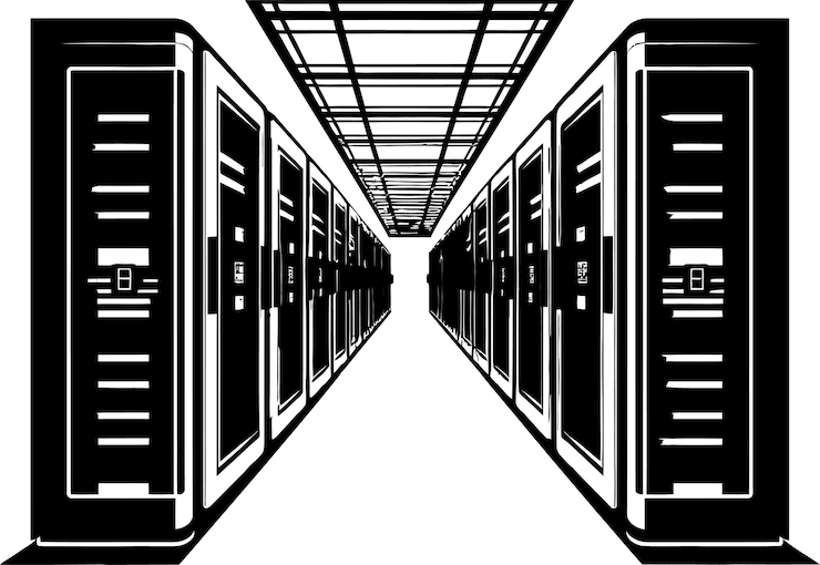 Vector binary blossom technology orchard symbol information plantation server farm logo design