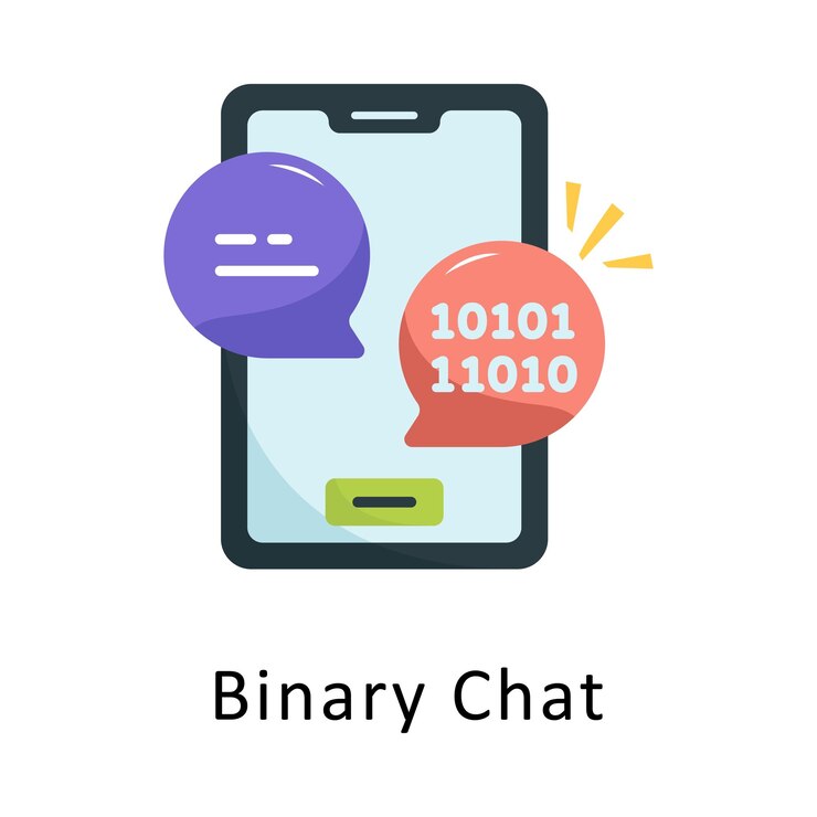 Vector binary chat vector flat icon design illustration symbol on white background eps 10 file