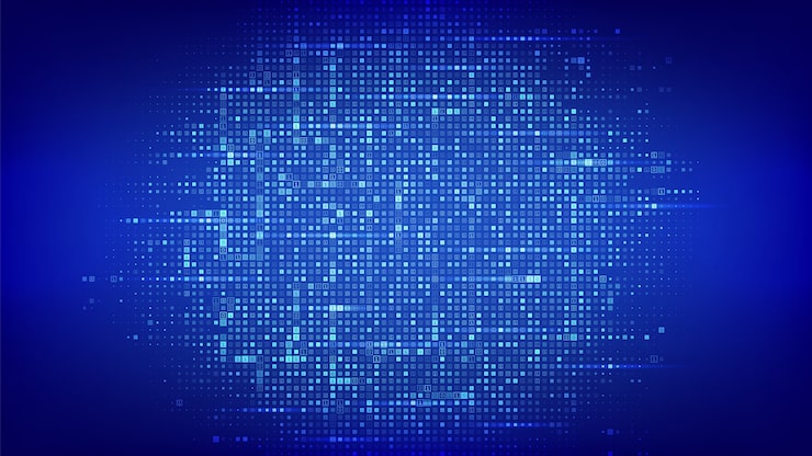 Vector binary code background. matrix binary data and streaming digital code with digits 1 0 background.