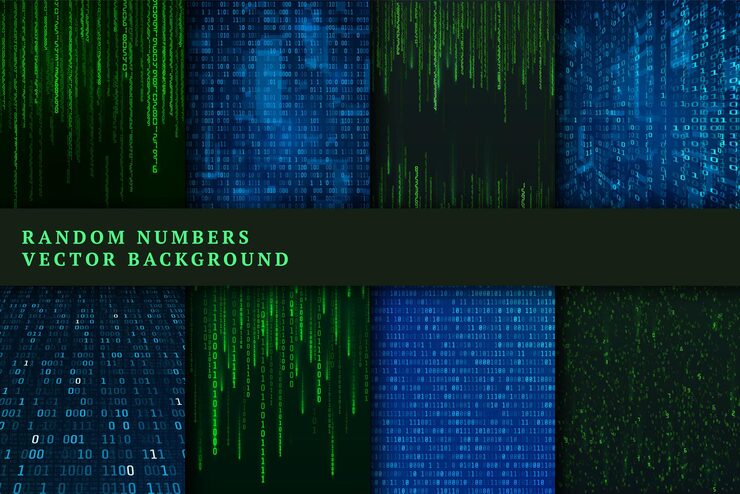 Vector 이진 코드 배경 설정 난수 스트림 매트릭스 스타일의 디지털 데이터 코딩