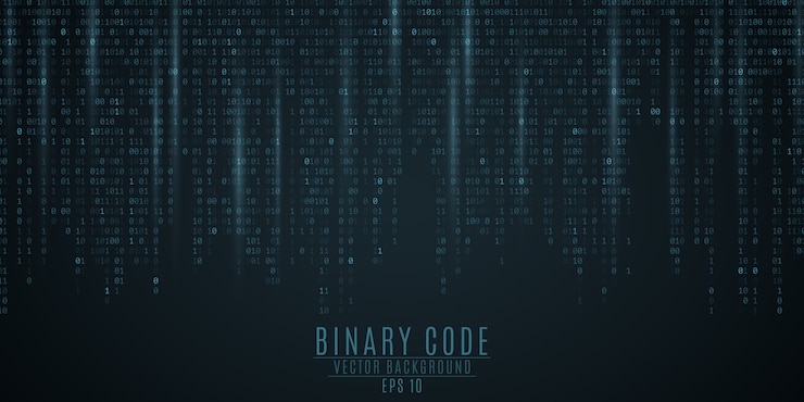 Vector binary code background.