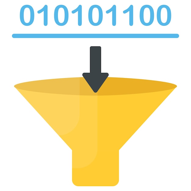 Бинарный код Концепция воронки Данные Векторный дизайн Программное обеспечение и символ веб-разработки Компьютерная программа