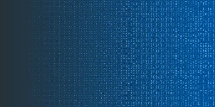 Vector binary code halftone background. zero and one abstract symbols. coding programming concept vector illustration.