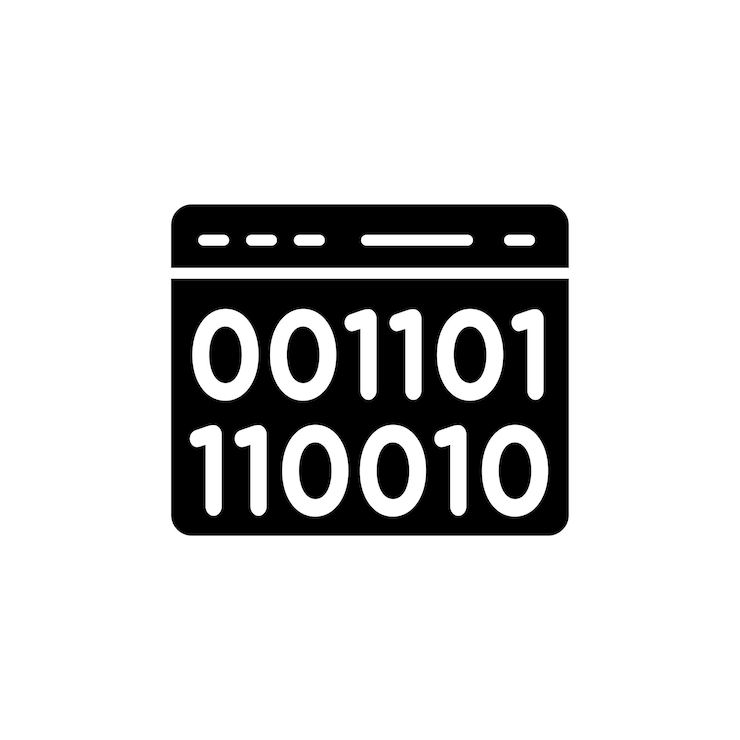 Vector binary code icon set computer software 01 binary data vector symbol
