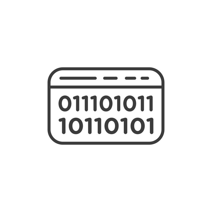 Vector binary code icon set computer software 01 binary data vector symbol