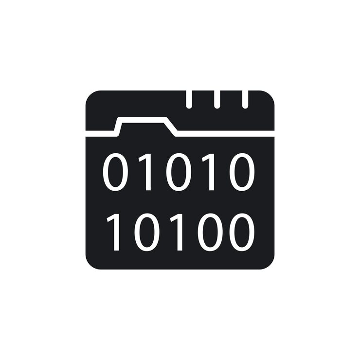 Vector 이진 코드 아이콘 세트 컴퓨터 소프트웨어 01 이진 데이터 터 기호