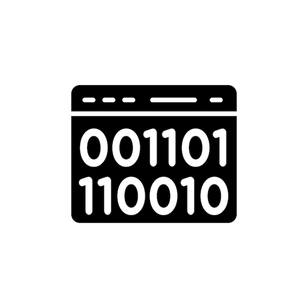 Binary code icon set computer software 01 binary data vector symbool