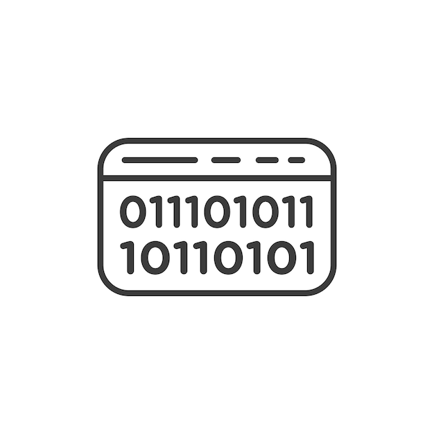 Binary code icon set computer software 01 binary data vector symbool