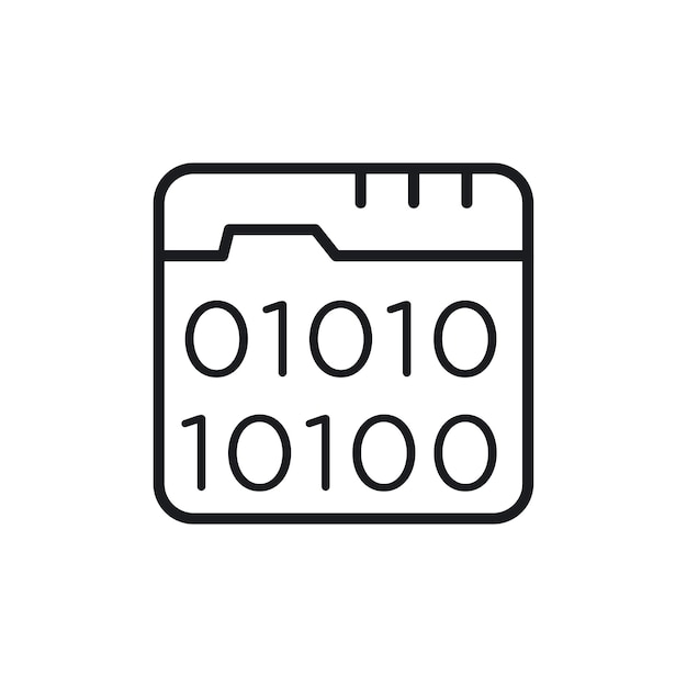 Binary code icon set computer software 01 binary data vector symbool