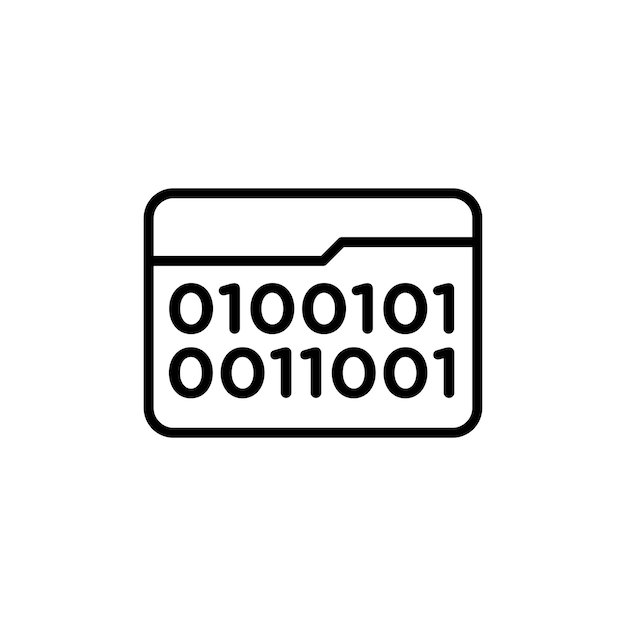 Binary code icon set computer software 01 binary data vector symbool