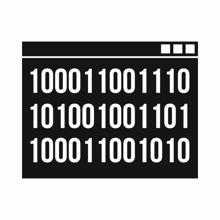 Vector binary code icon in simple style isolated on white background