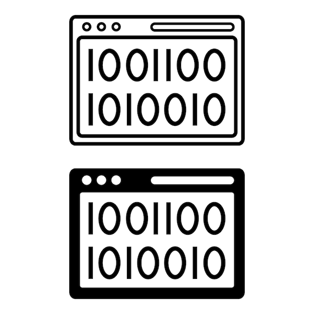 Binary code icons