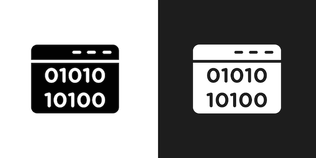 Binary code icoon logo set vector