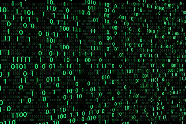 Vector binary code matrix binary words vector background tech data analysis vector background