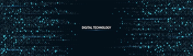 Binary code matrix on blue cyber background with abstract data streams and glowing lines Technology concept with computer numbers in digital network pattern for futuristic programming visualization