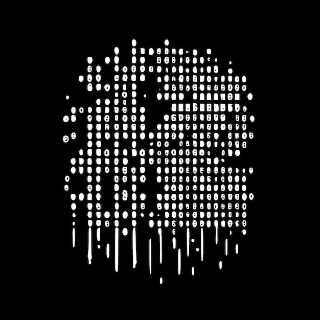 Vector binary code minimalist and simple silhouette vector illustration