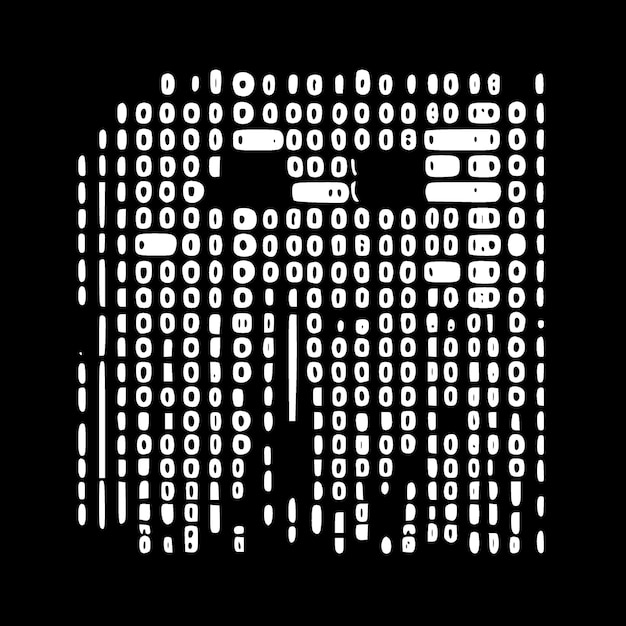 Binary Code Minimalist and Simple Silhouette Vector illustration