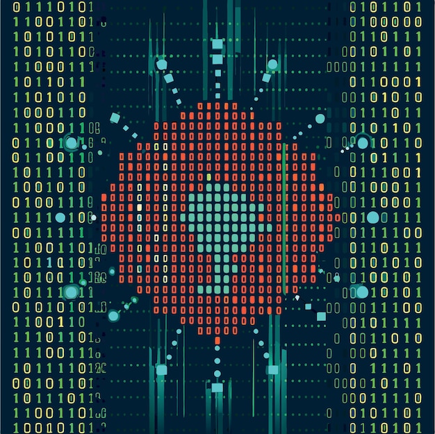 Binary code patroon digitale technologie achtergrond abstracte matrix programmering computer code