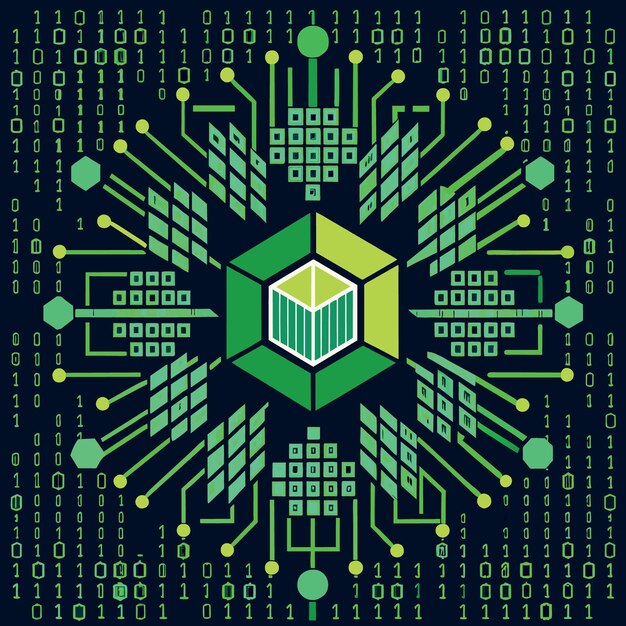Binary code patroon digitale technologie achtergrond abstracte matrix programmering computer code
