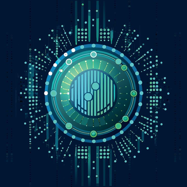 Vector binary code pattern digital technology background abstract matrix programming computer code