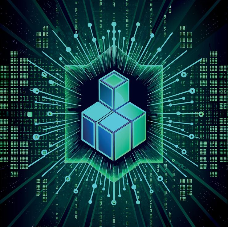 Vector binary code pattern digital technology background abstract matrix programming computer code