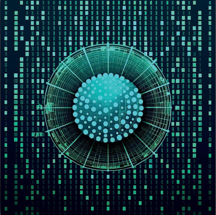 Vector binary code pattern digital technology background abstract matrix programming computer code