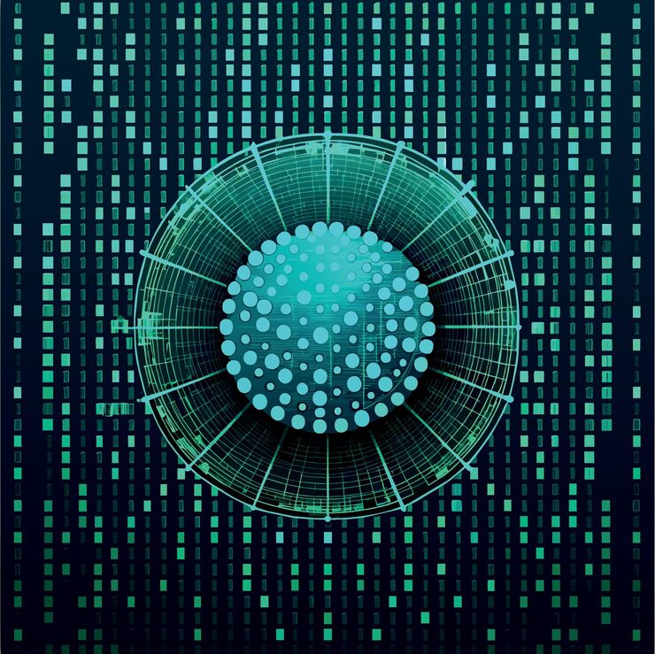 Vector バイナリコードパターン デジタル技術背景 抽象マトリックスプログラミング コンピュータコード