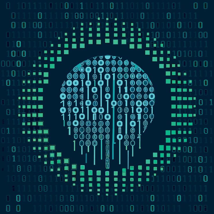 Vector binary code pattern digital technology background abstract matrix programming computer code