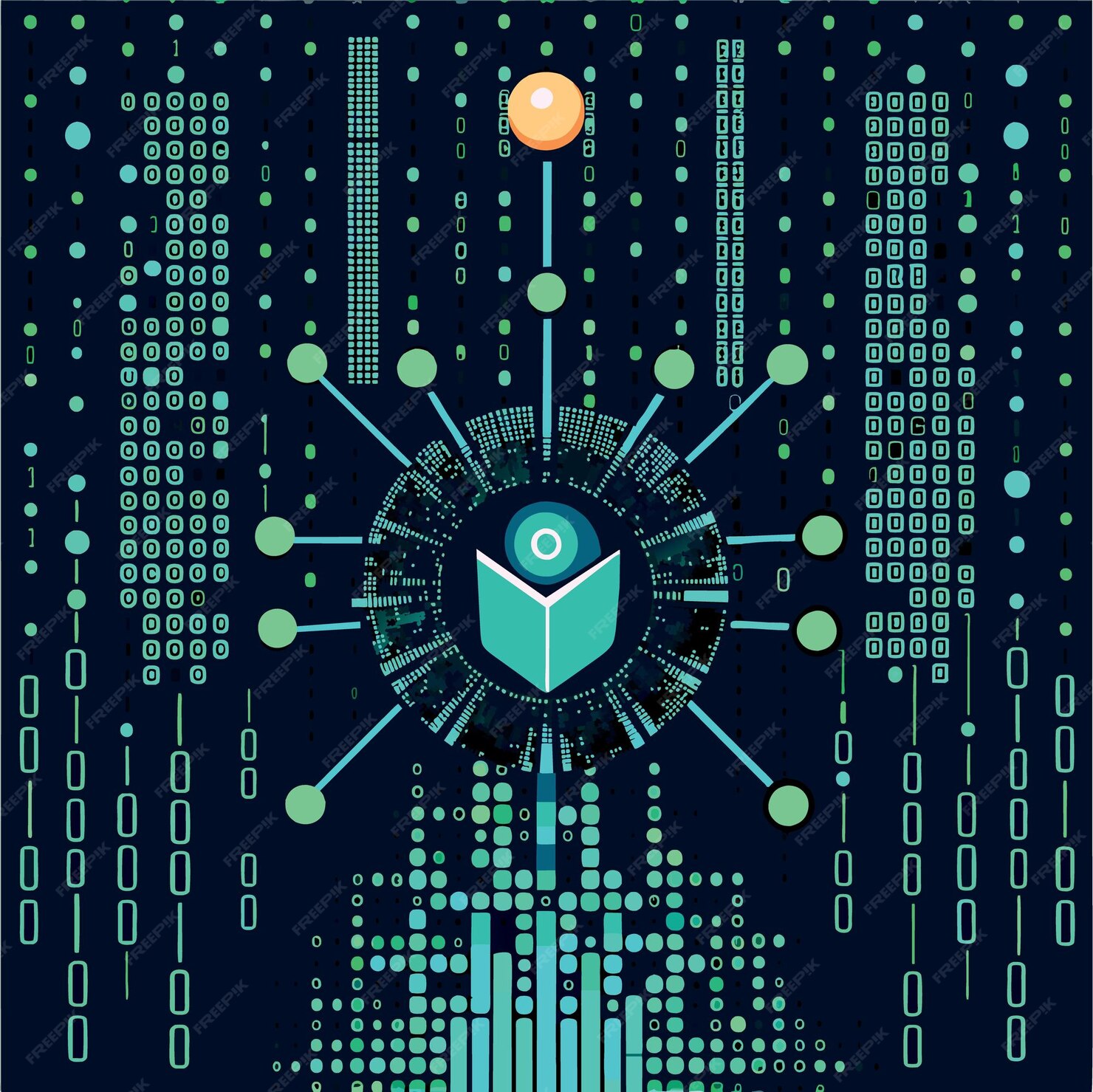 Binary code pattern digital technology background abstract matrix ...