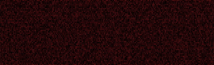 Vector binary code red background with two binary digits 0 and 1 on black background algorithm binary data