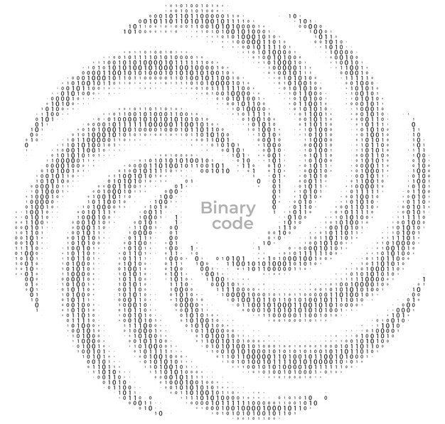 binary code spiral abstract digital background with data flow made of zero and one digits symbol of information technology coding artificial intelligence and virtual cyberspace network