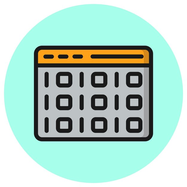 Binary Code Vector Icon Design Illustratie