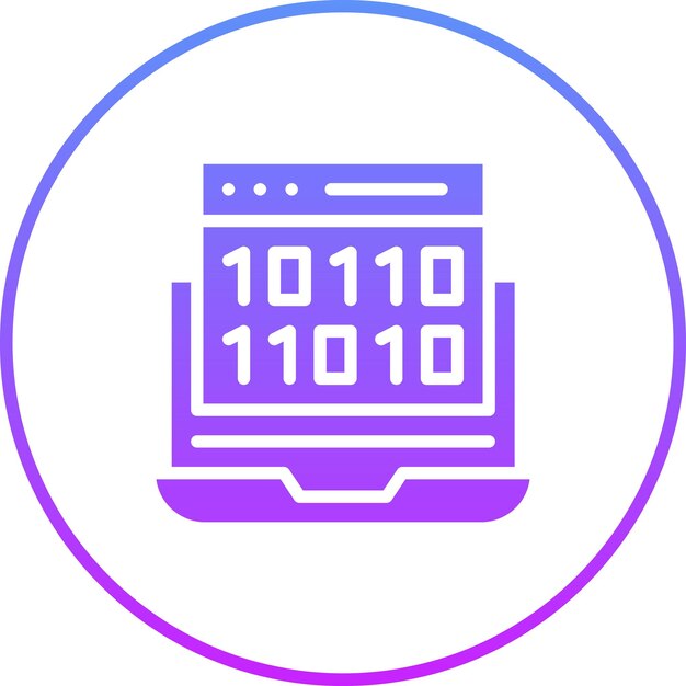 binary code vector icon illustration of coding and development iconset