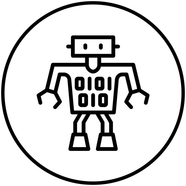 Илюстрация иконки векторного двоичного кода набора иконки робототехники