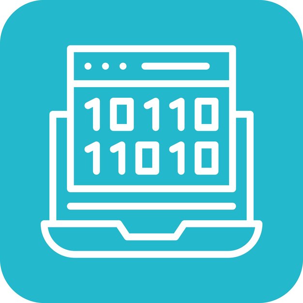 Binary Code vector icoontje illustratie van Codering en Ontwikkeling icoonset