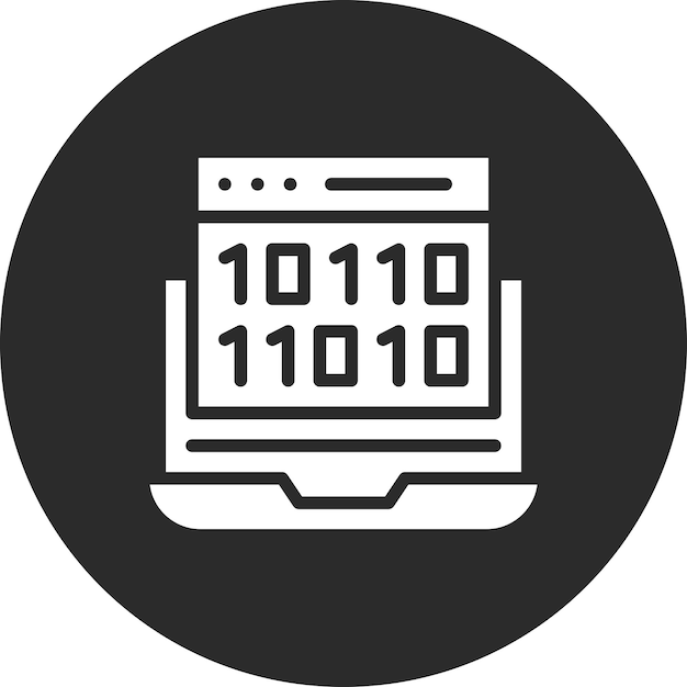Binary Code vector icoontje illustratie van Codering en Ontwikkeling icoonset