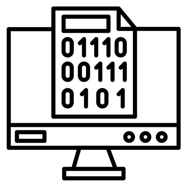 Binary Code Vector Illustratie Stijl