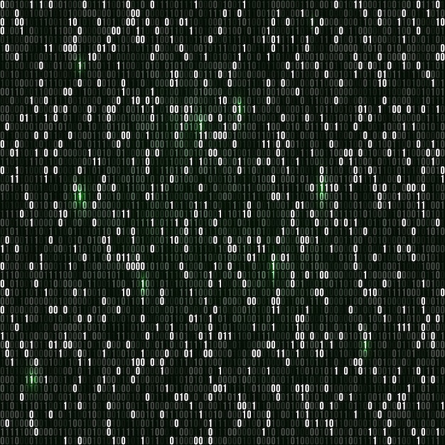 Vector binary code with numbers one and zero