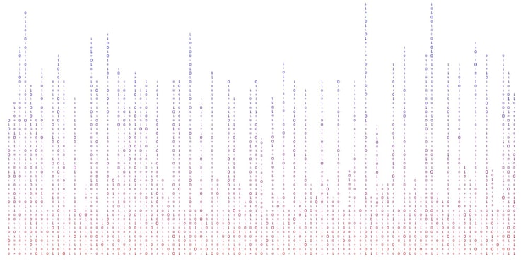 Vector binary code zero one abstract matrix white background with binary computer code
