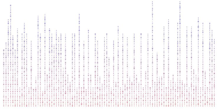 Vector binary code zero one abstract matrix white background with binary computer code