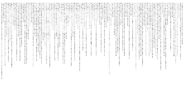Vector binary code zero one abstract matrix white background with binary computer code
