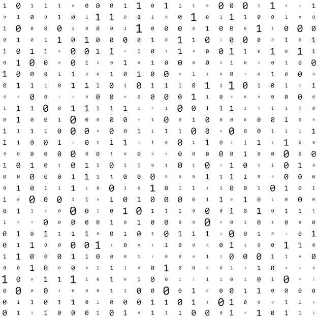 Vector binary code zero one matrix white background abstract matrix background binary computer code