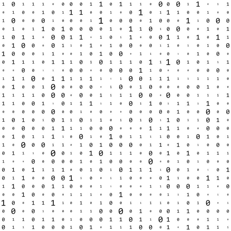 Vector binary code zero one matrix white background abstract matrix background binary computer code